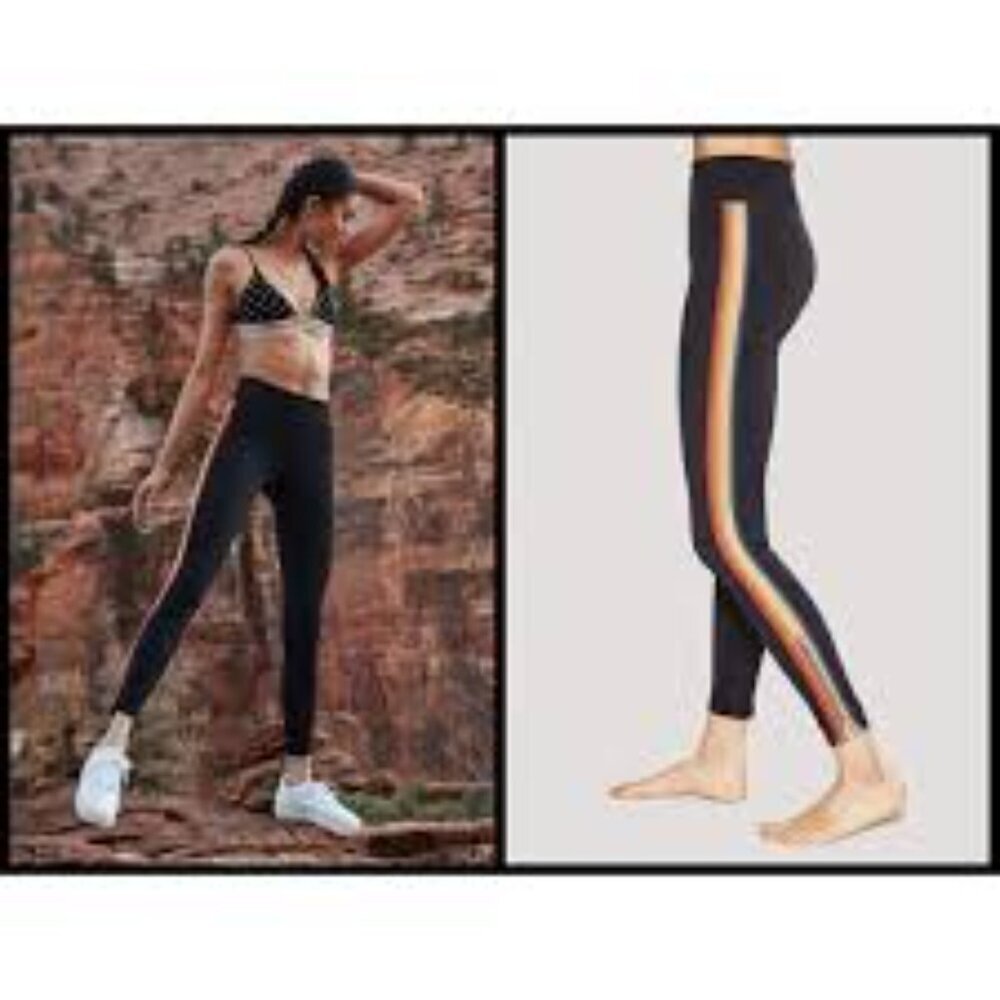 4-NWT SPIRITUAL GANGSTER INFINITY 7/8 LEGGINGS COLORFUL SIDE STRIPE